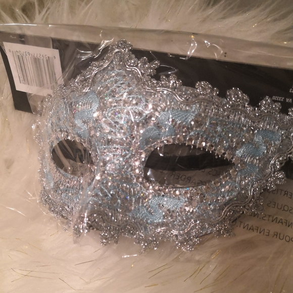 brand unknown Accessories - Light blue and silver mardi gras mask